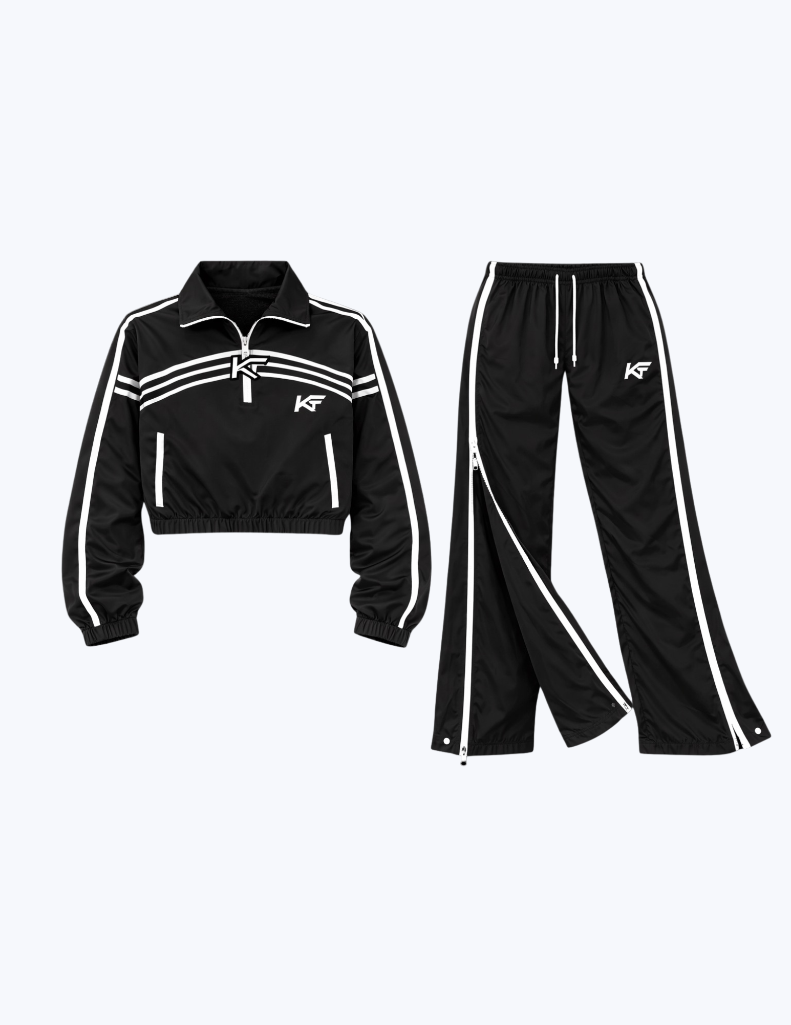 (Pre- order) WOMENS BLACK and WHITE TRACK SUIT